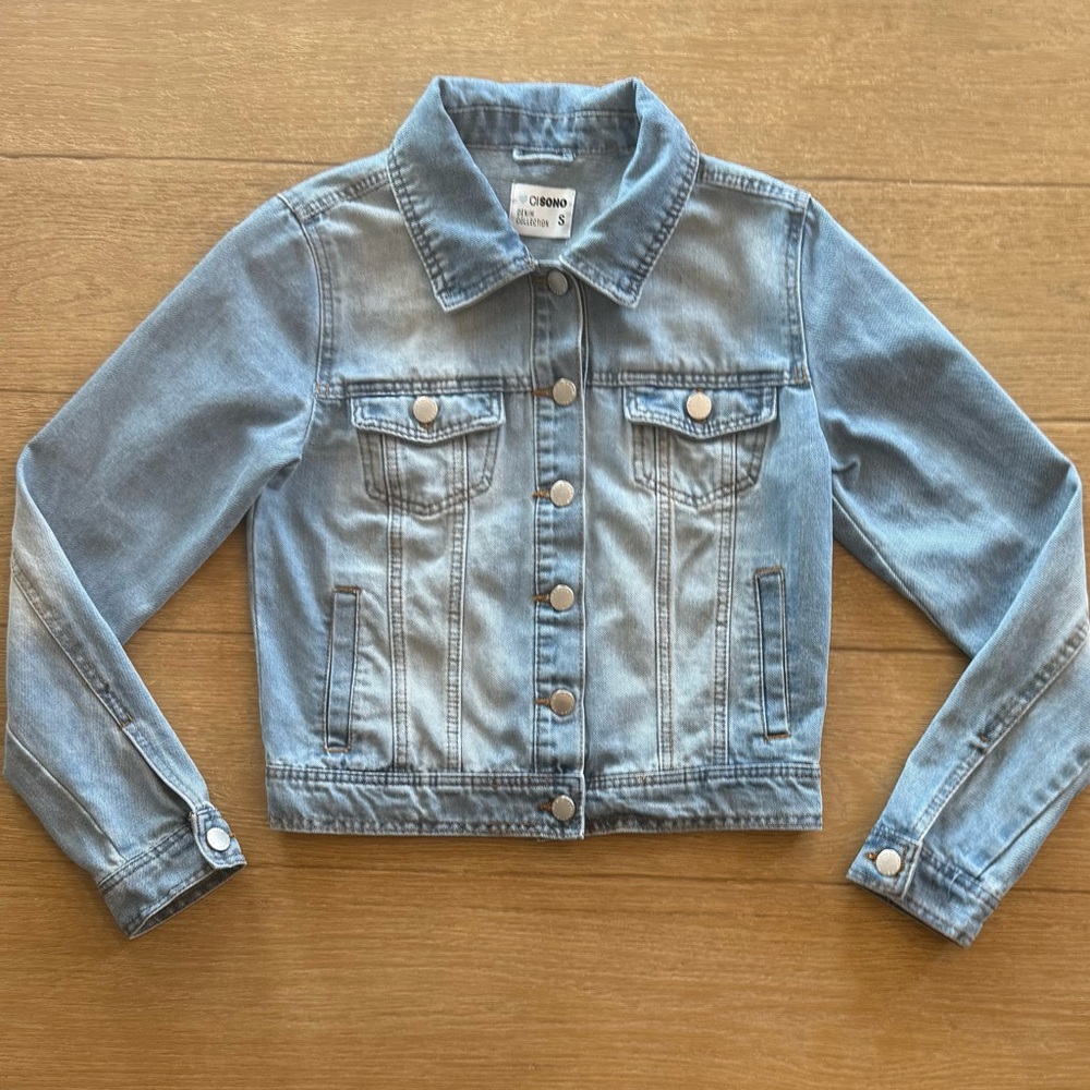 Ci Sono EUC Light Blue Denim Classic Cropped Spring Summer Jacket - Sz S